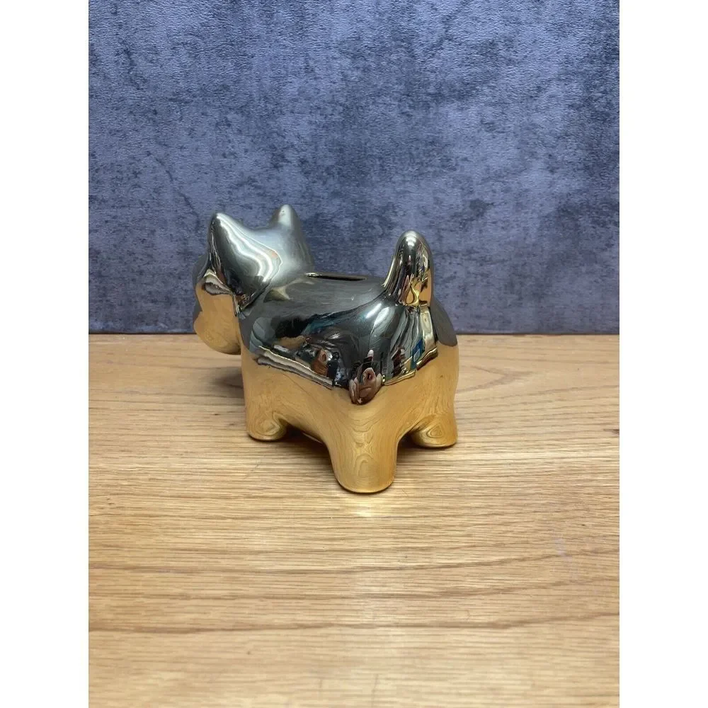 Shiny Gold Dog Coin Bank Shelf‎ Decoration Desk Dog